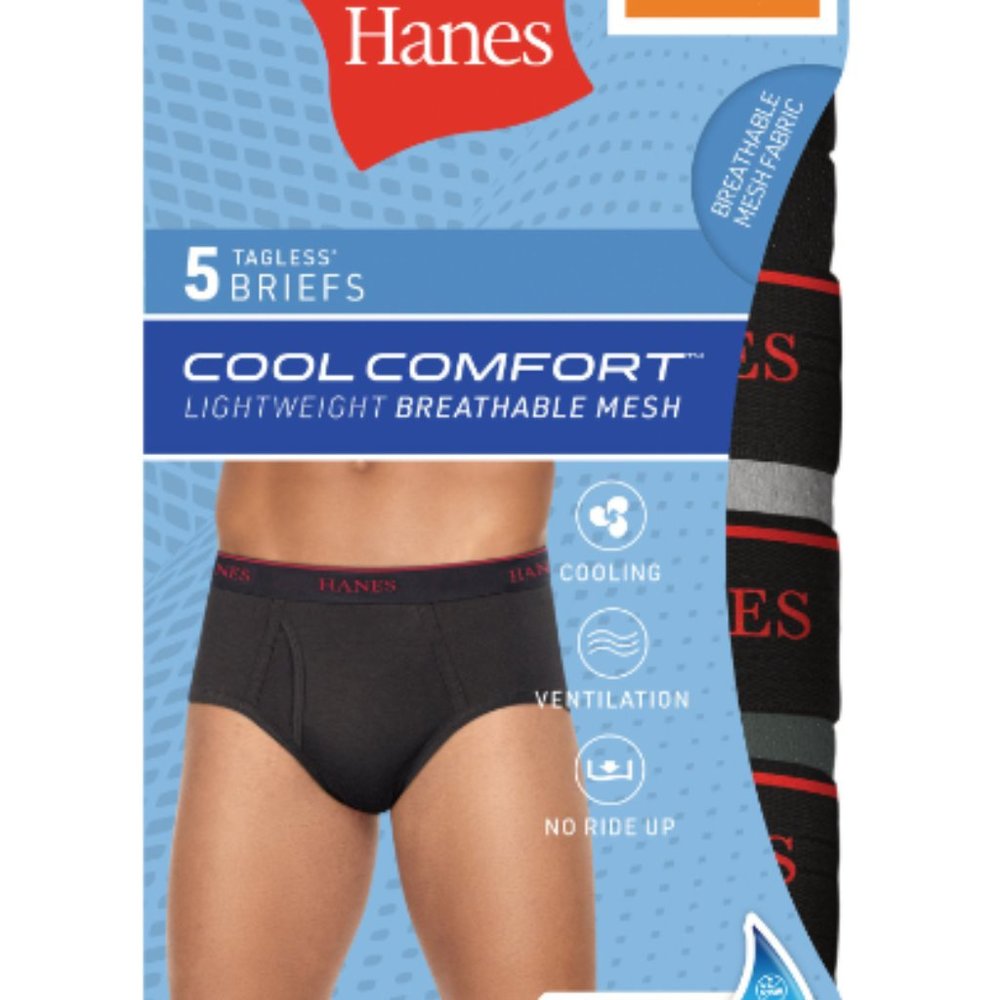 Hanes Men's Cool Comfort Lightweight Brief, 5 Pack